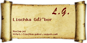 Lischka Gábor névjegykártya